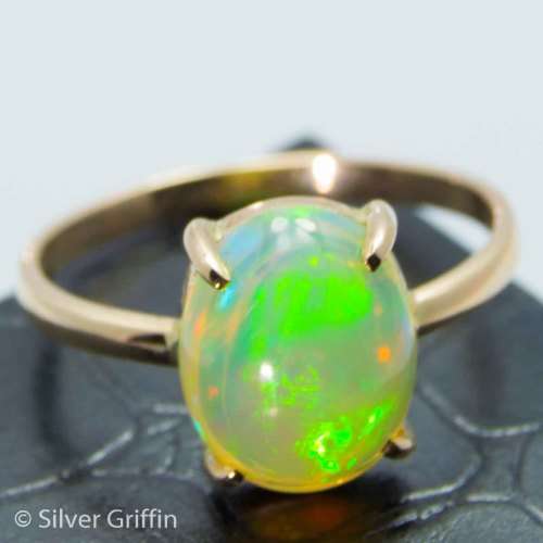 Only from Silver Griffin 3.13 ct  Natural Ethiopian Opal Set in 9ct Solid Gold.