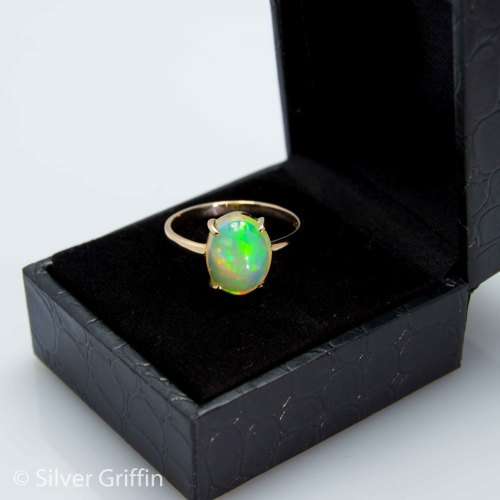 Only from Silver Griffin 3.13 ct  Natural Ethiopian Opal Set in 9ct Solid Gold.