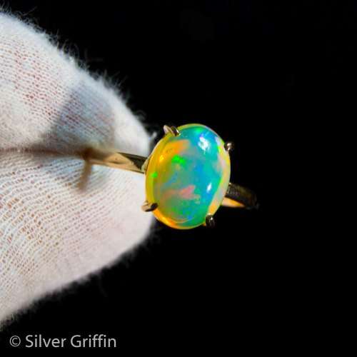 Only from Silver Griffin 3.13 ct  Natural Ethiopian Opal Set in 9ct Solid Gold.