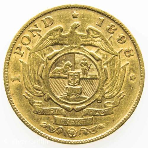 1898 GOLD Paul Kruger POND : Zuid-Afrikaansche Republiek