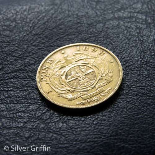 1898 GOLD Paul Kruger POND : Zuid-Afrikaansche Republiek