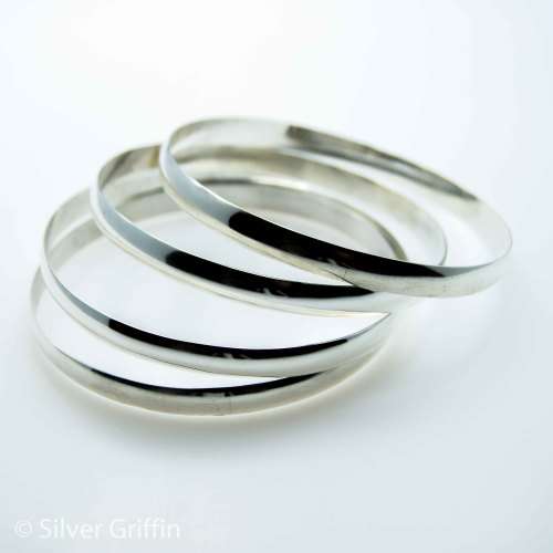 Stunning 99.9 Pure Solid Silver Bangles 4 Available