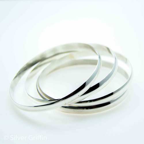 Stunning 99.9 Pure Solid Silver Bangles 4 Available