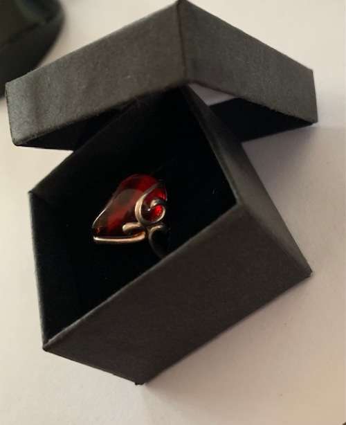 Silver, Amber ring