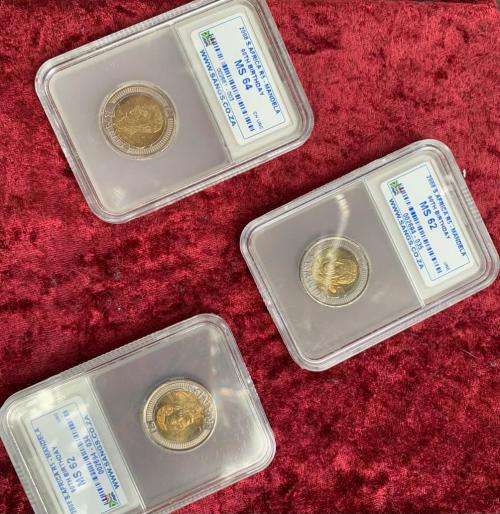 2008 S.A R5 MANDELA 90TH BIRTHDAY 2xMS62 1XMS64