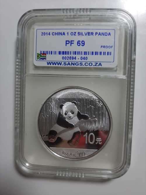 2014 CHINA SILVER PANDA SANG GRADED PF69
