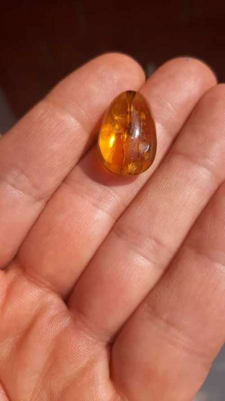 POLISHED AMBER 7.5ct WITH INCLUDION. NICE