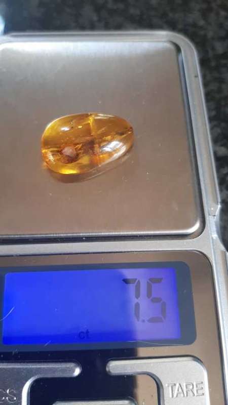 POLISHED AMBER 7.5ct WITH INCLUDION. NICE