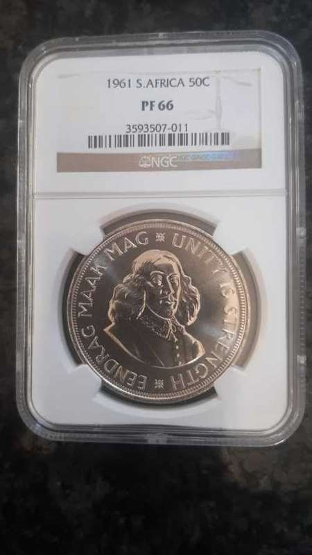 1961 S.AFRICA 50C NGC PF66