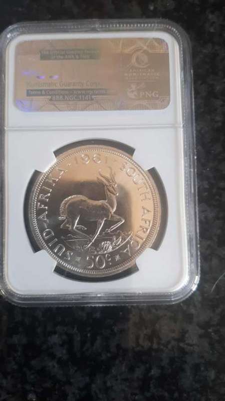1961 S.AFRICA 50C NGC PF66