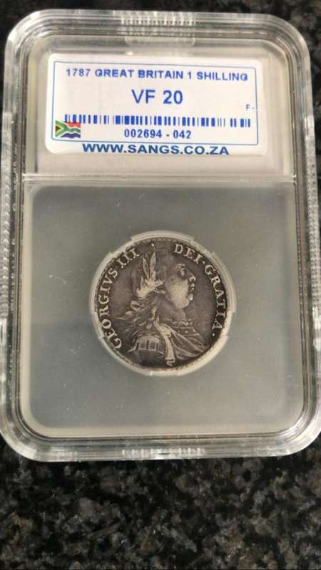 1787 GREAT BRITAIN 1 SHILLING VF20.