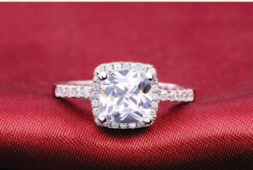 3 Carat Cushion Cut Cr Diamond 925 Sterling Silver Wedding Engagement Ring Size 7