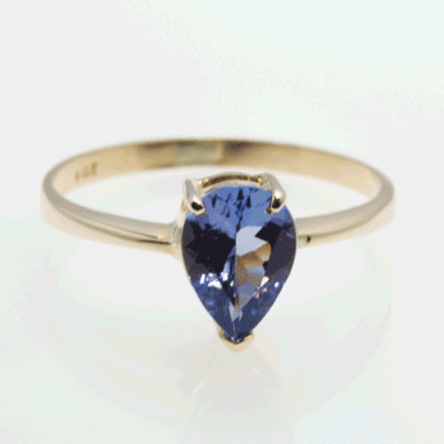 0.97 Carat Purple Bluish Violet Natural Tanzanite Set in 9ct Solid Gold. ****CERTIFICATE****