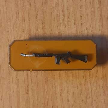 Cadets Small Arms Qualification Bar/Balkie With Bronze Rifle With Pins In Place.