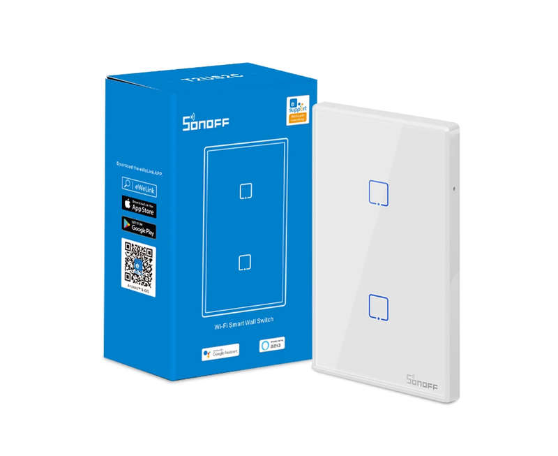 Sonoff TX T2 US 2 gang SA & AU Standard WIFI RF Smart Wall touch light switch (white)