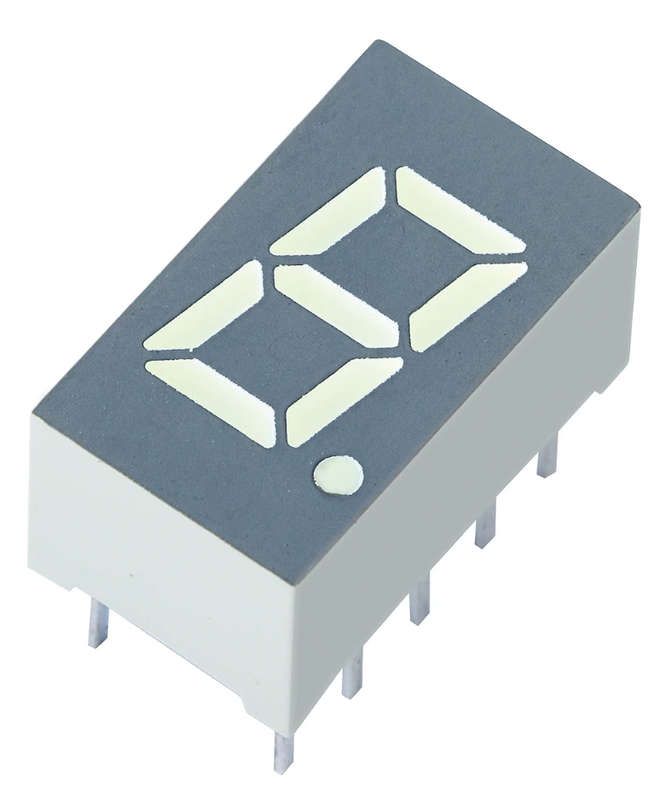 SA03-11CGKWA Kingbright 7-Segment LED Display, CA Green 57 mcd RH DP 7.6mm