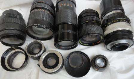 A collection of   camera lenses (as is)