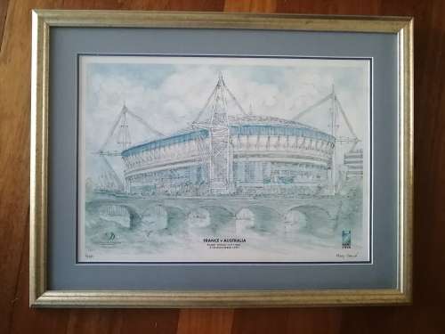 1999 Rugby World cup Final print of Millenium Stadium by Mary Traynor