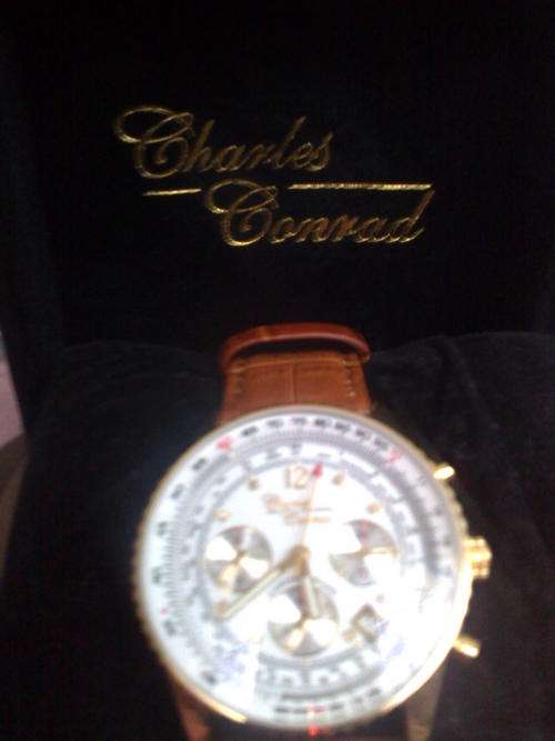 CHARLES CONRAD AIR COMMANDER CHRONOGRAPH DIAMOND WATCH
