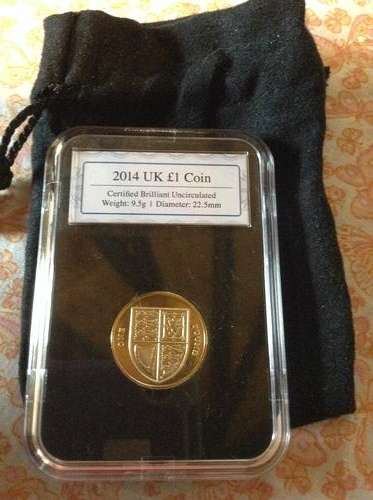 UK 2014 Certified BU Royal Shield Â£1