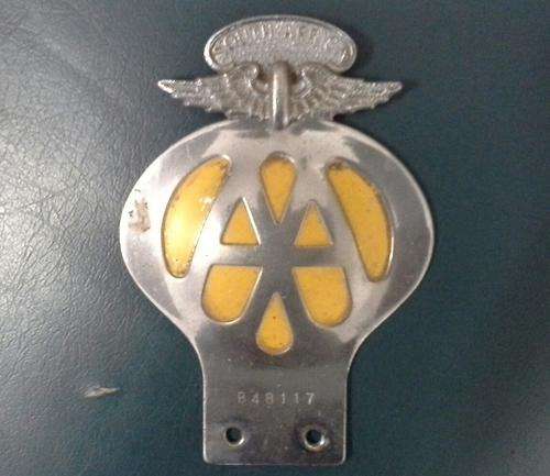 Vintage Chrome Automobile Association of South Africa Vehicle Emblem