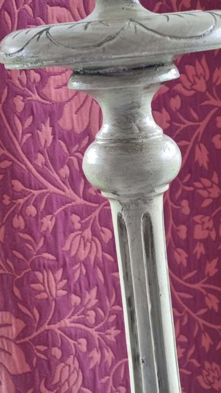 Vintage floor lamp with new Hertex fabric handmade  lampshade