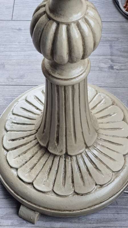 Vintage floor lamp with new Hertex fabric handmade  lampshade