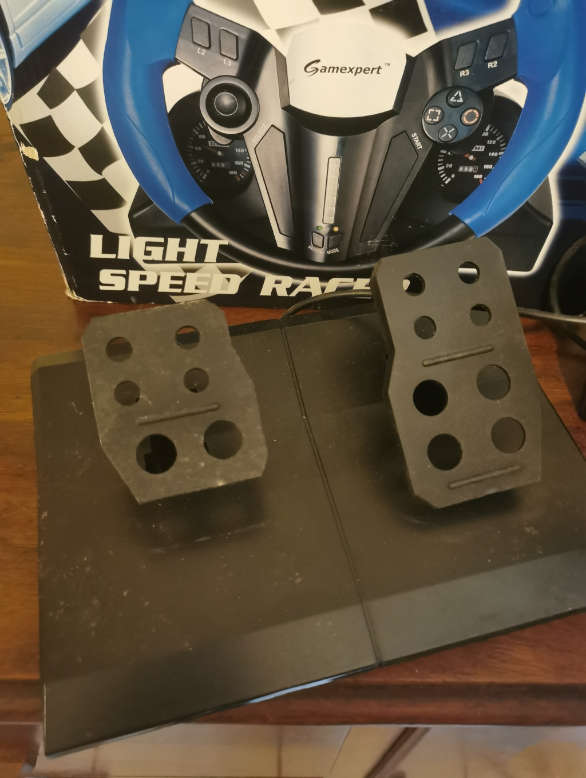 Steering Wheel and Pedal Set for PlayStation 2 or PC