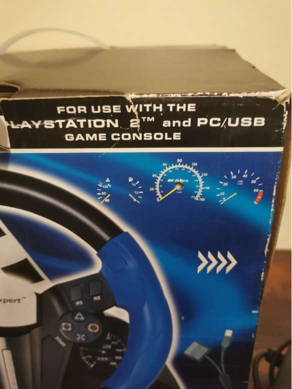 Steering Wheel and Pedal Set for PlayStation 2 or PC