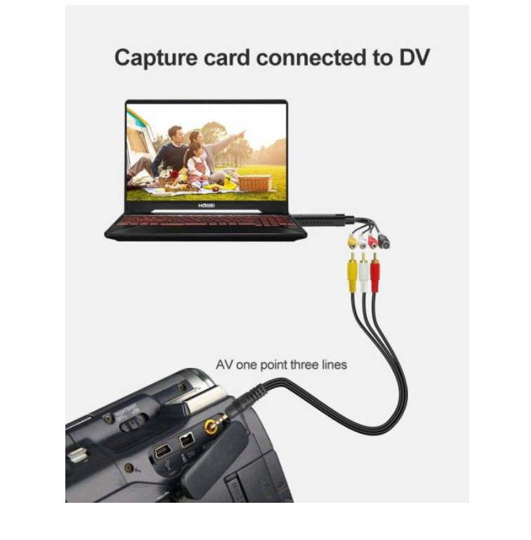 USB Video Capture Card TV Audio DVD DVR VHS to Digital File Converter AV Video Recording