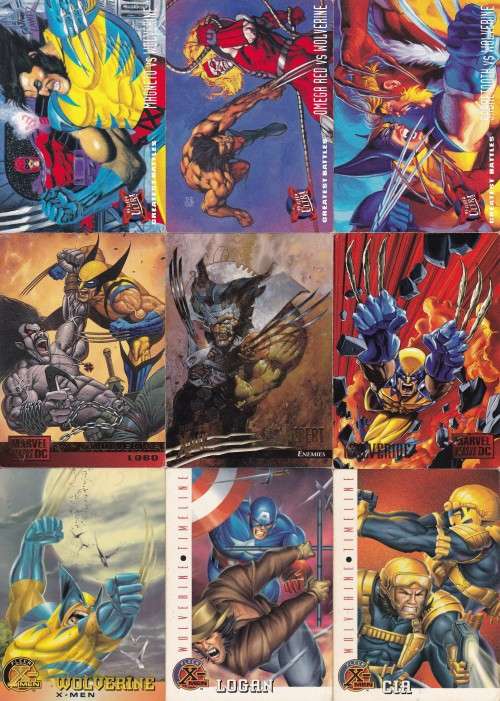 LOT: MTG cards, Yugioh Starter Deck Yugi + extras, various collectible Marvel and DC cards
