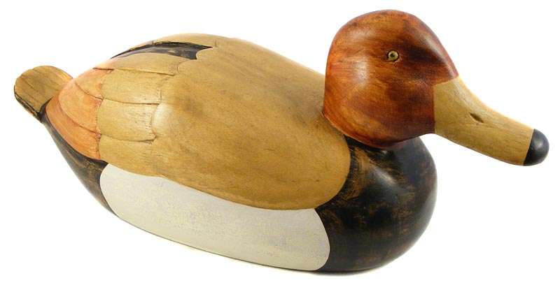 Large Hand Carved and Painted Wooden Duck