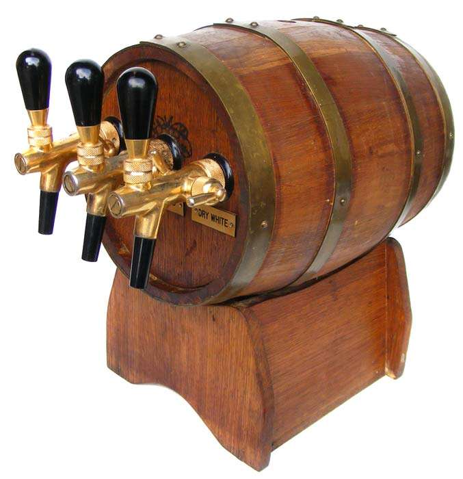 Amazing Oak Wine Barrel "Wines on Tap" Dispenser For 3 Different Wines! Great Bar Item!