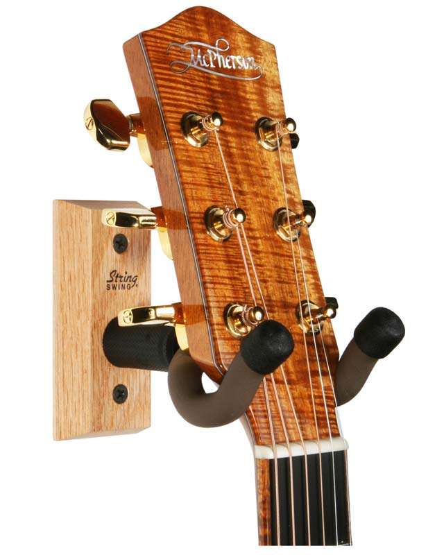 STRING SWING Wall Mount Guitar Hanger - Display any guitar safely off the floor!