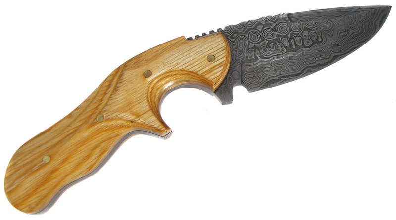 Hand Forged Custom Damascus Blade Hunting/Utility Knife - Koa Wood Handle