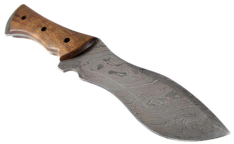Custom Hand Forged Folded Steel Genuine Damascus Blade Hunting Knife - Burl handle