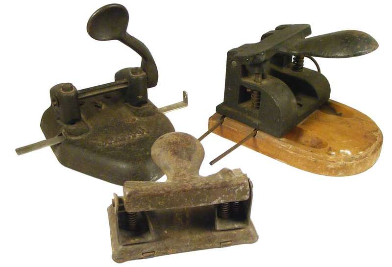 Lot of 3 Antique Hole Punches