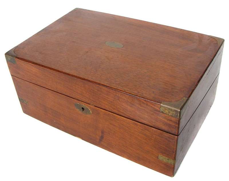 Victorian Era Mahogany and Brass Writing Box
