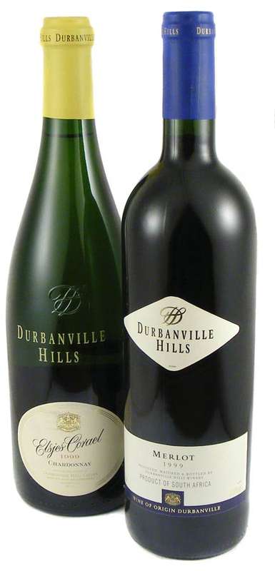 1999 Vintage Durbanville Hills Merlot/Chardonnay Gift Pack - Premium dry red and white wine