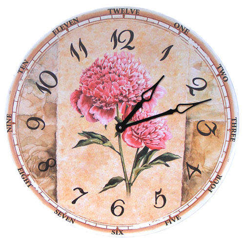 HUGE 58cm diameter  Vibrant Colours Carnation Wall Clock To Brighten Up Any Room!