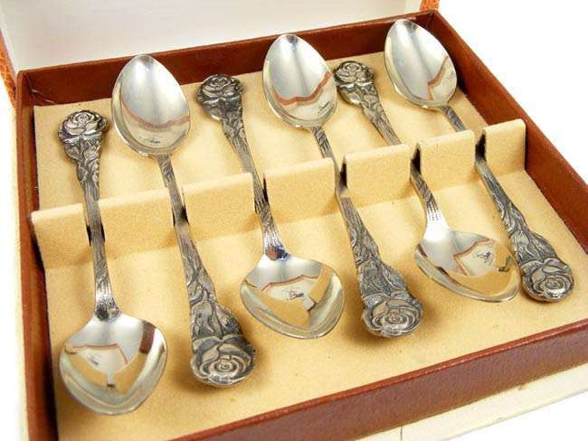 Set of Vintage Savoy Nickel Silver Teaspoons In Box - Holland 1964