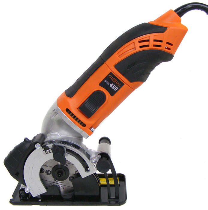 Super Handy New Global 450Watt Mini Circular Hand Saw With Laser Guide - in case with blades + acc.