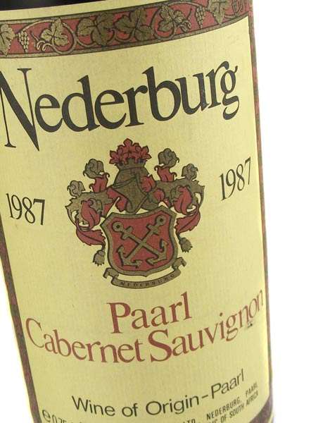 1987 Vintage Nederburg Paarl Cabernet Sauvignon Dry Red Wine