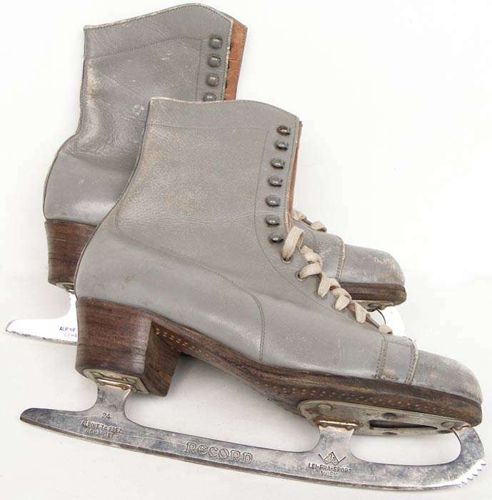 Pair of Vintage/Antique Record German/Swiss Made Leather Ice Skates!