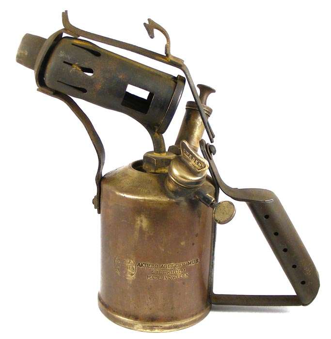 Antique Optimus Nobel Brass Blow Torch/Blow Lamp - Stockholm, Sweden - Original, good condition!