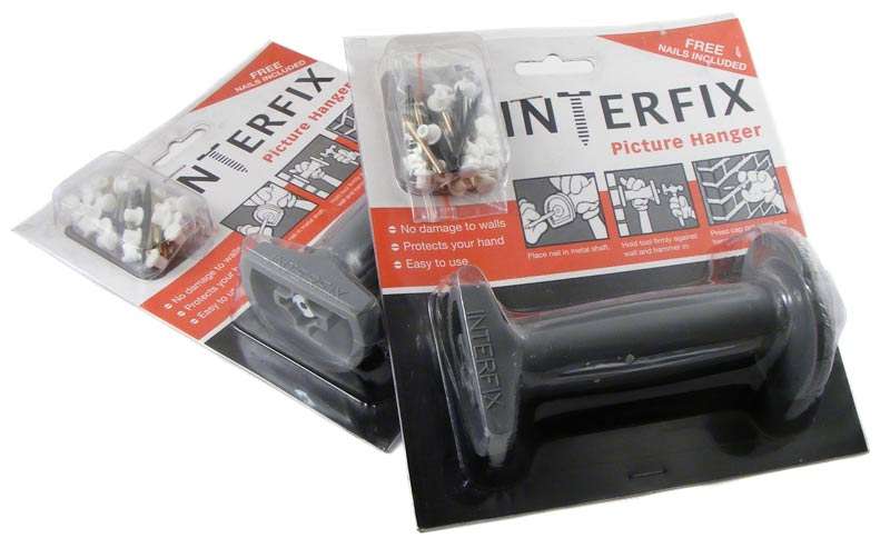 2x Interfix Picture Hanger Kits Including Capped Nails - Hang it the easy way!