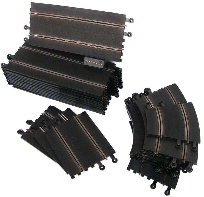 Lot of 29 Hornby Scalextric slot car tracks-Straights and bends -Good useable condition