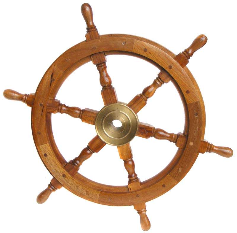 Vintage Ship/Boat steering wheel - Solid Teak, Great Condition