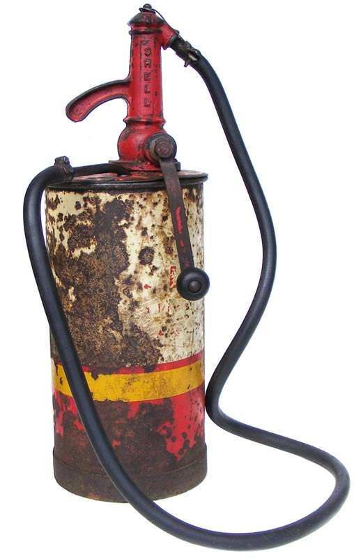 Vintage/Antique Shell Hand Crank Oil Pump - Working - Great Restoration Project  - or display as is!
