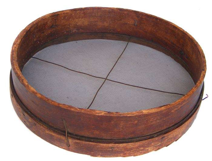 Antique wooden country kitchen style flour sieve/sifter